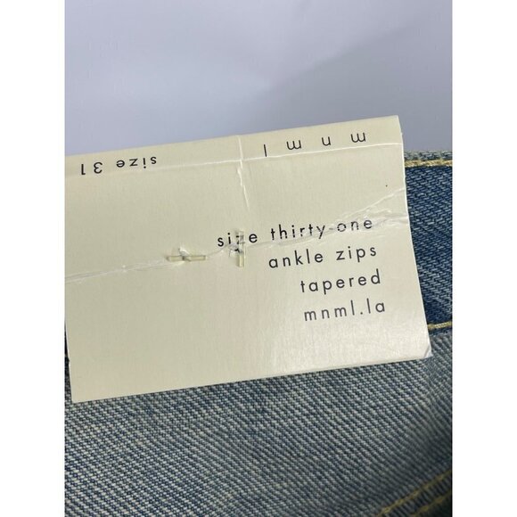 NWT MNML Men’s Ankle Zip Straight Leg Jeans Blue 31 - Picture 5 of 5